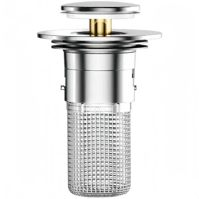 1PCS Washbasin Leak Plug Stainless Steel Bouncing Core Type Filter Basket Sink Drain for Washbasin Universal Accessory