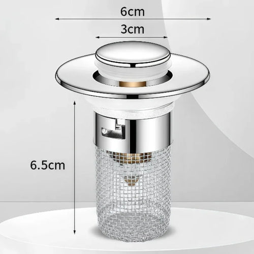 1PCS Washbasin Leak Plug Stainless Steel Bouncing Core Type Filter Basket Sink Drain for Washbasin Universal Accessory
